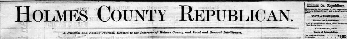 Front Page Header from Holmes County Republican Newspaper