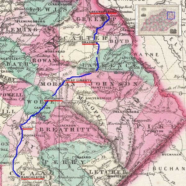 Map of Evacuation of Cumberland Gap