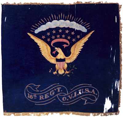 painting of 16th OVI battle flag