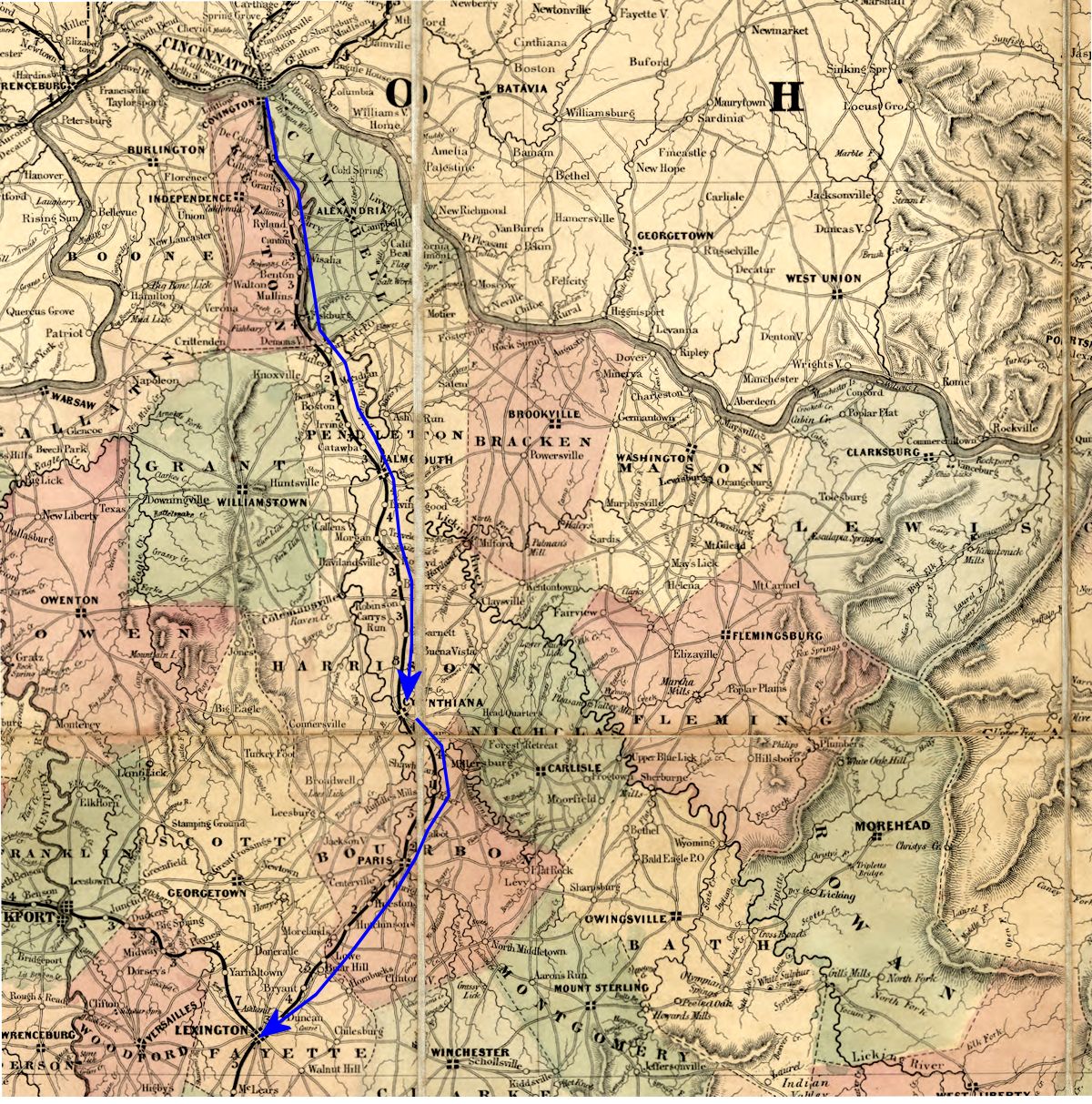 Map of Kentucky 18630