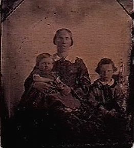 wife Charlotte (Lottie) with children Clara Jane and John Bechtel
