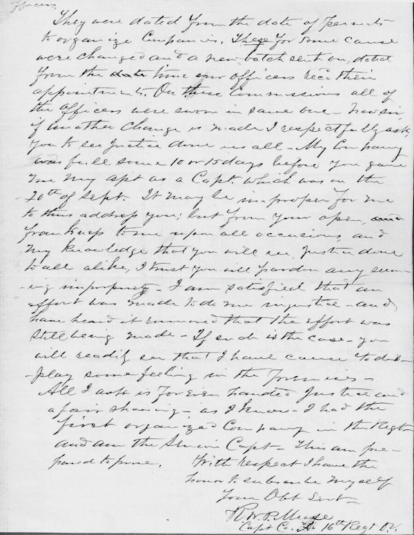 Letter of Robert Muse