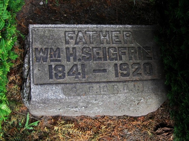 Gravesite of William H Siegfried